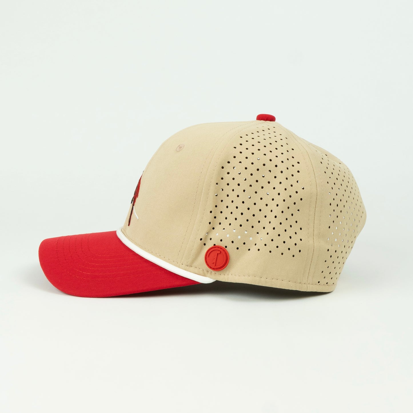 Birdie Performance (6 panel) Rope Hat - Tan/Red