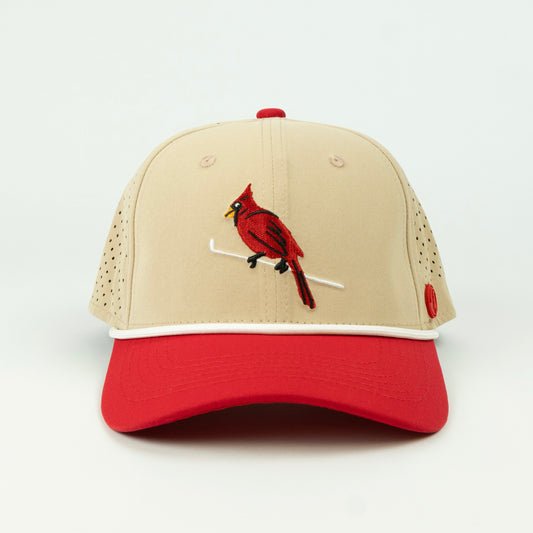 Birdie Performance (6 panel) Rope Hat - Tan/Red