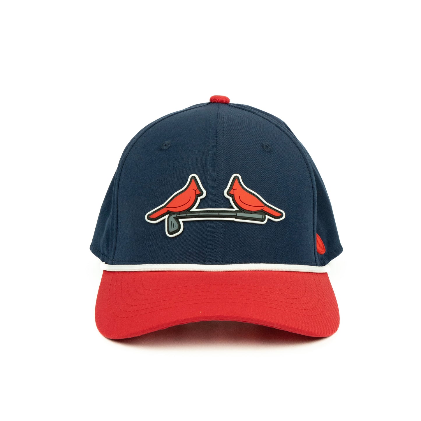 DBL Birdie Performance (6 panel) Rope Hat - Navy/Red